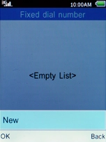 Select New and press the Left selection key.