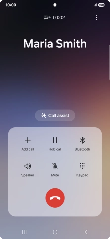 To use Galaxy AI for translation during a call, press Call assist.
