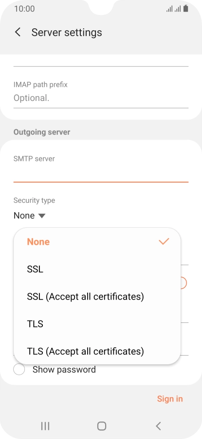 Press None to turn off the function.