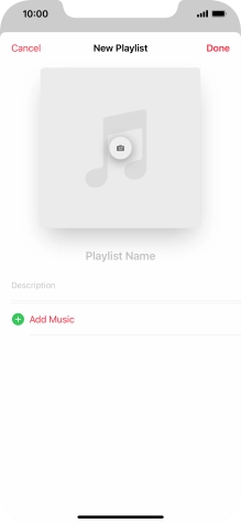 Press the text input field and key in a name for the playlist.