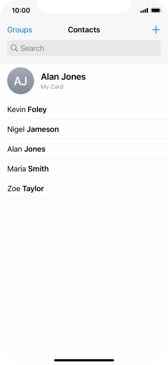 Press the new contact icon.