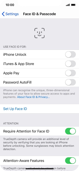 Press Set Up Face ID.