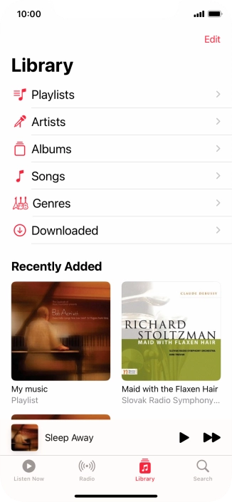 Slide your finger upwards starting from the bottom of the screen to return to the home screen.