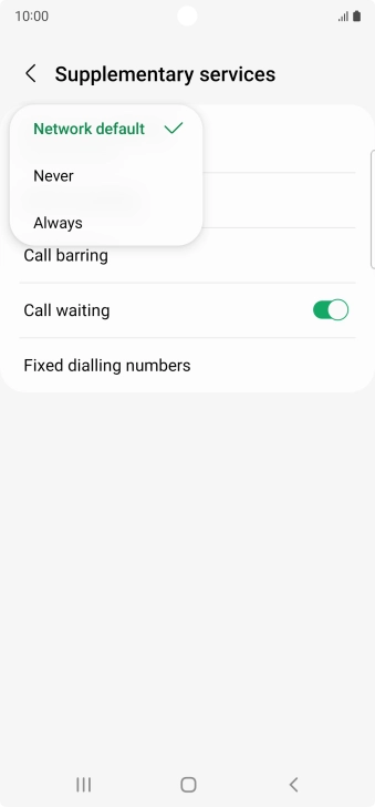 Press Always to turn on caller identification.