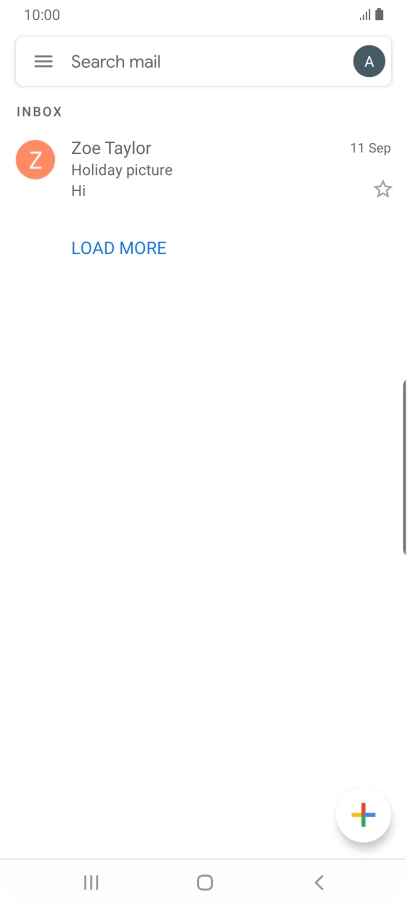 Press the email account icon.