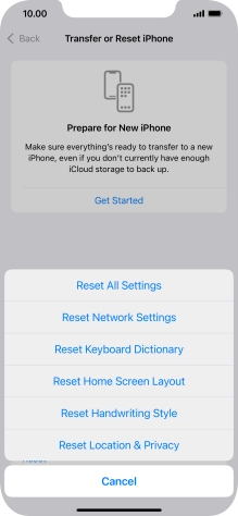Press Reset Network Settings.