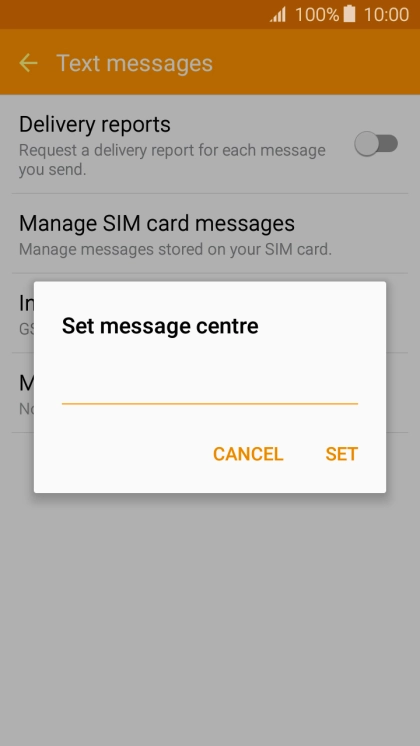 Key in +35387699989 and press SET.