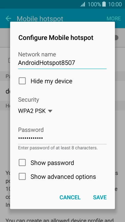 Press the field below 