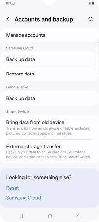 Press Manage accounts.