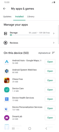 Press the required app.