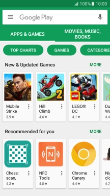 Press the search field.