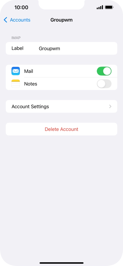 Press Account Settings.