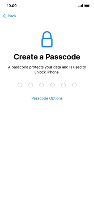 Press Passcode Options.