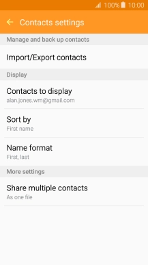 Press Import/Export contacts.