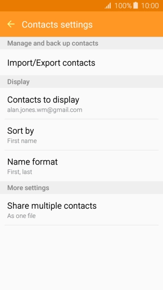 Press Import/Export contacts.
