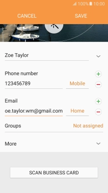 Press the field next to the email address.
