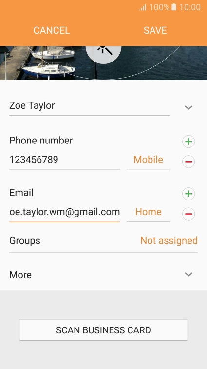 Press the field next to the email address.