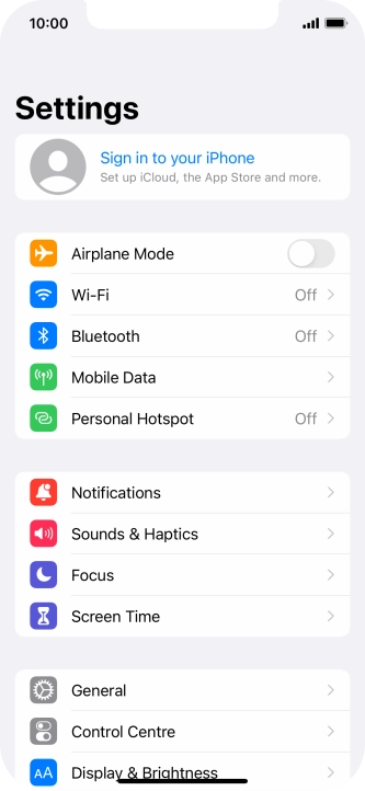Press Sign in to your iPhone.