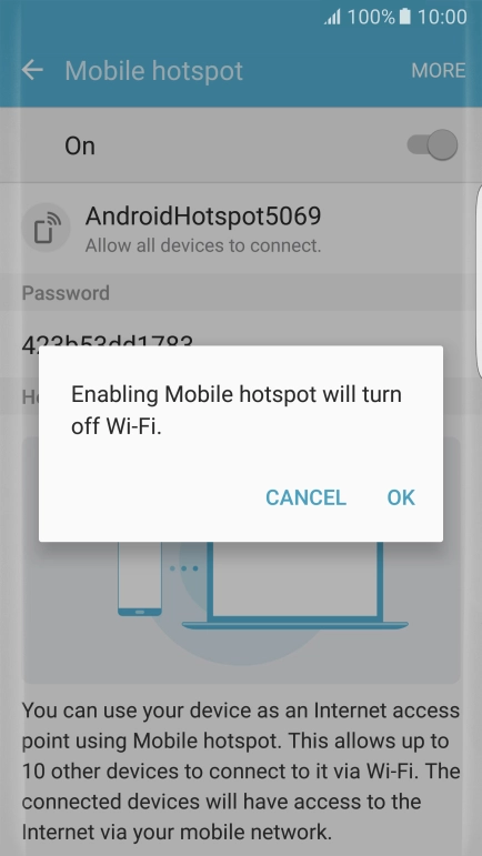 If Wi-Fi is turned on, press OK.