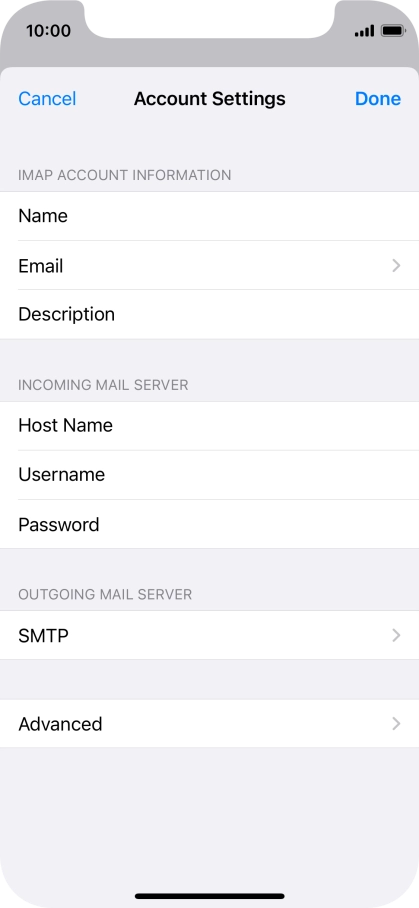 Press SMTP. Press SMTP.