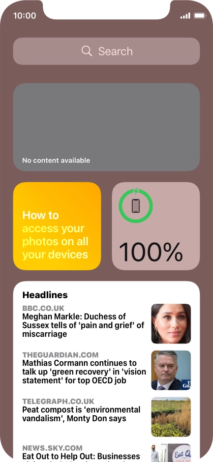 Press and hold the required Widget Stack.