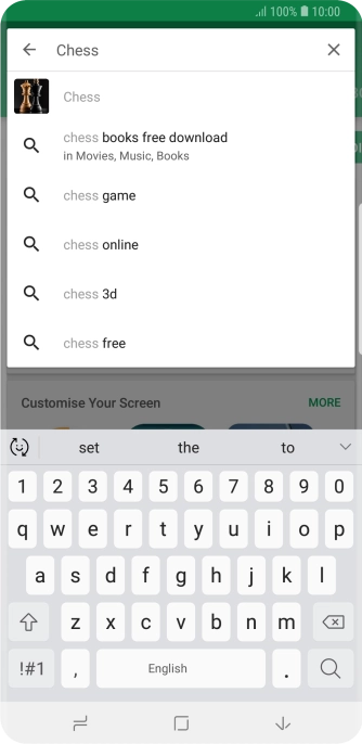 Key in the name or subject of the required app and press the search icon.
