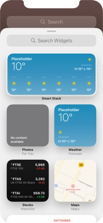 Press the required widget.