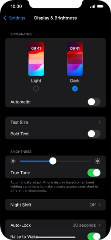 Press the indicator next to 