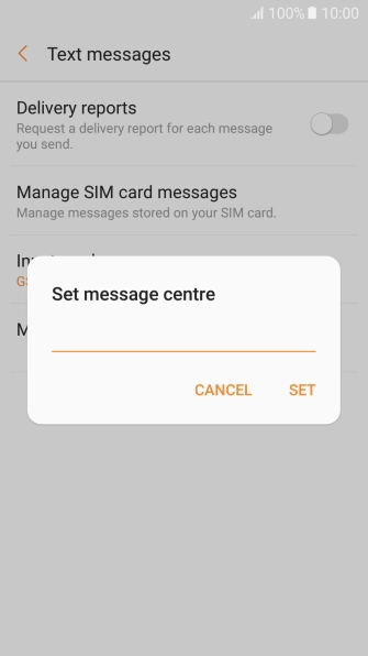 Key in +35387699989 and press SET.