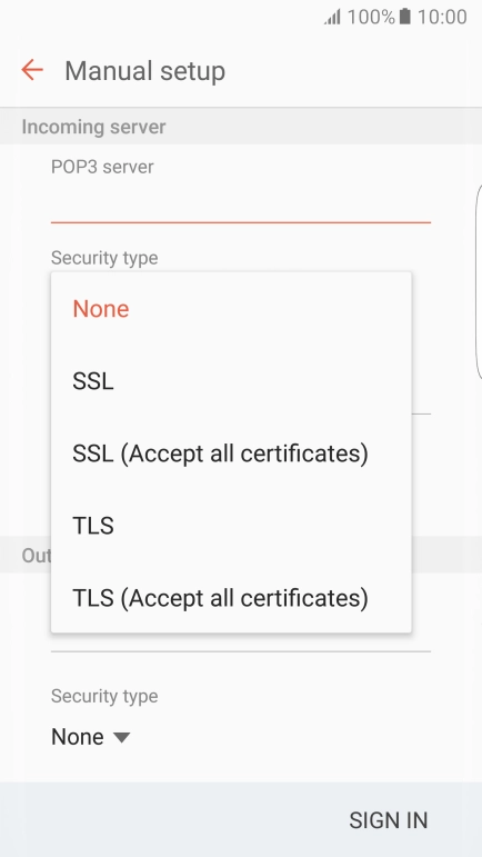 Press None to turn off the function.