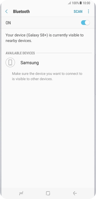 Press the required Bluetooth device and follow the instructions on the screen to pair the device with your phone.
