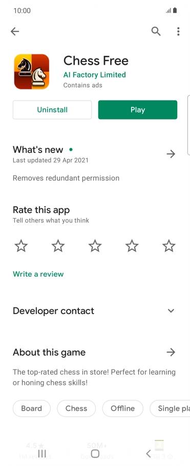 Press Uninstall.