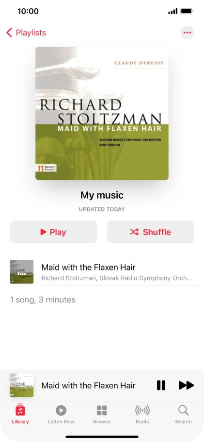 Press the song title.