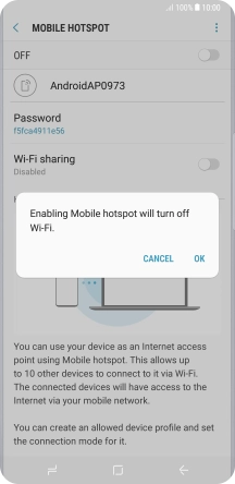 If Wi-Fi is turned on, press OK.