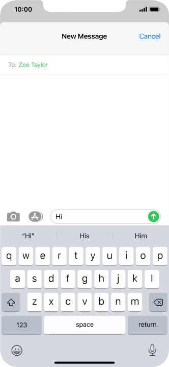 Press the send icon.