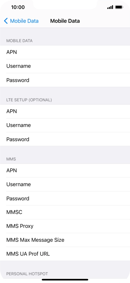 Press APN and key in live.vodafone.com.