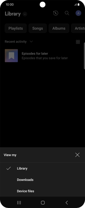 Press the required category and go to the required audio file.