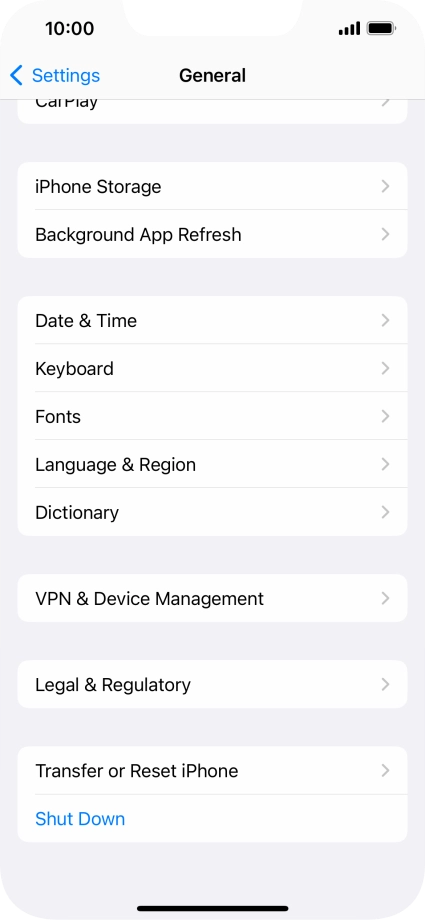 Press Transfer or Reset iPhone.