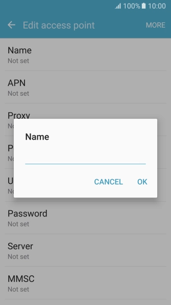 Key in Vodafone Internet and press OK. Key in Vodafone Internet and press OK.