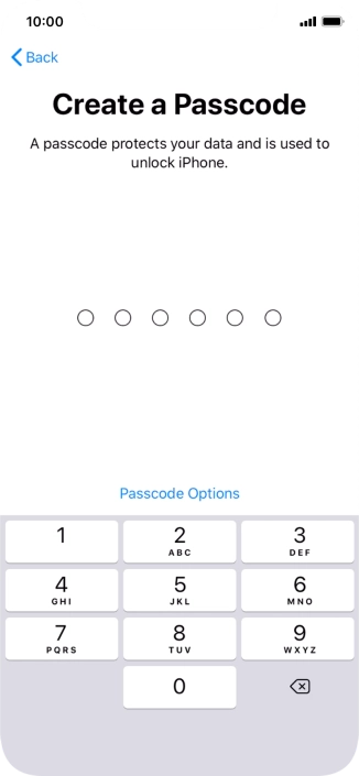 Press Passcode Options.