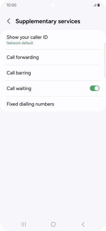 Press Fixed dialling numbers. Press Fixed dialling numbers.