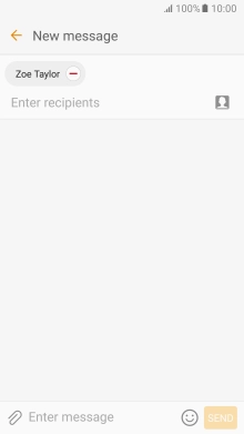 Press the text input field and write the text for your text message.