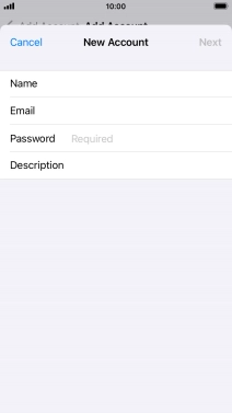 Press Password and key in the password for your email account. Press Password and key in the password for your email account.
