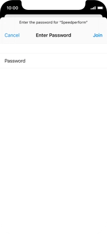 Key in the password for the Wi-Fi network and press Join.