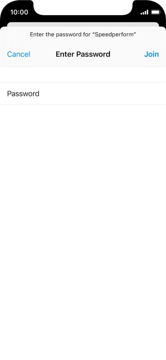 Key in the password for the Wi-Fi network and press Join.