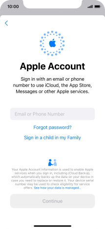 Press Email or Phone Number and key in the username for your Apple ID.