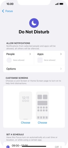 Press People and follow the instructions on the screen to select which contacts you would like to receive calls and notifications from when Do Not Disturb is turned on.