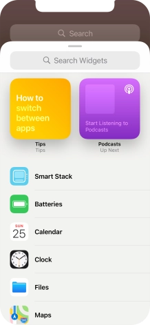 Press the required widget.
