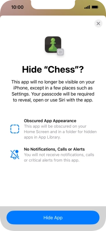 Press Hide App.