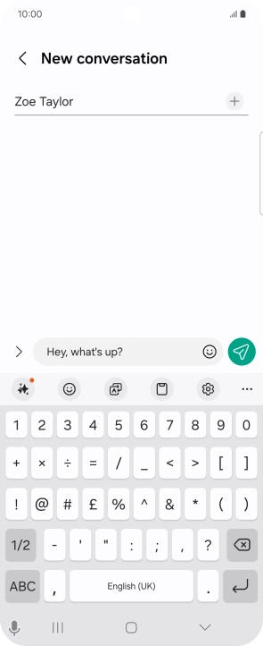 Create a new message and write the required text.